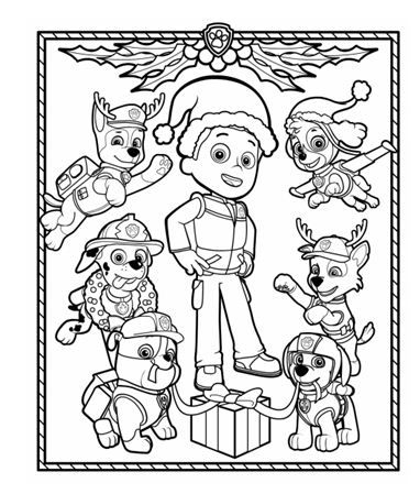 Paw Patrol Christmas Coloring Pages at GetColorings.com | Free printable colorings pages to