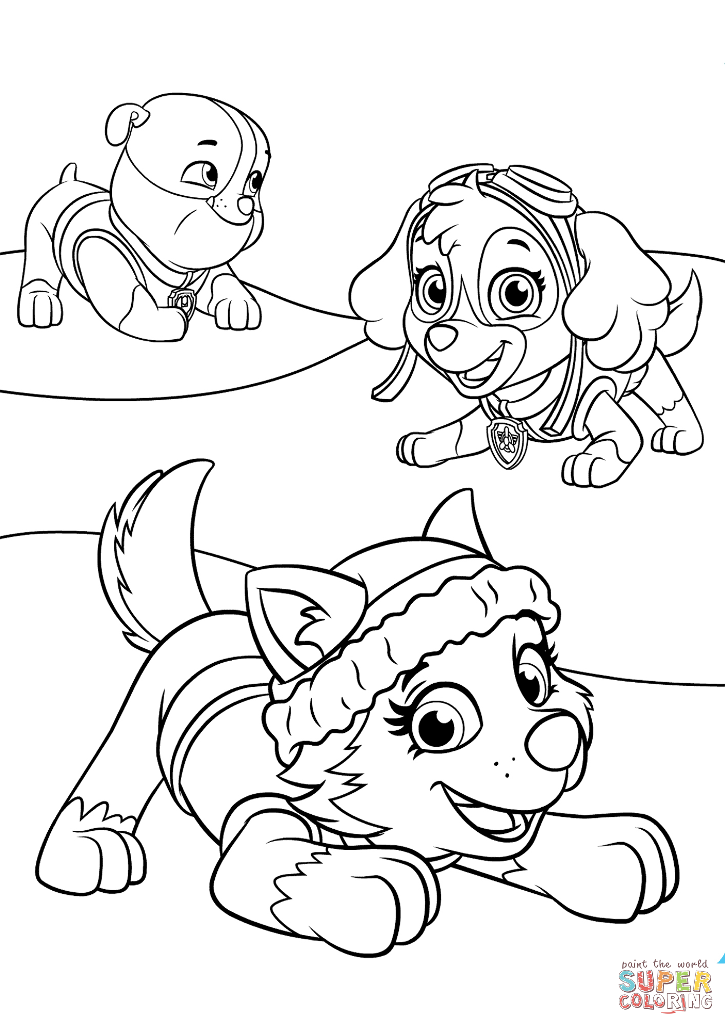 Paw Patrol Coloring Pages Sky at Free printable colorings pages to print and