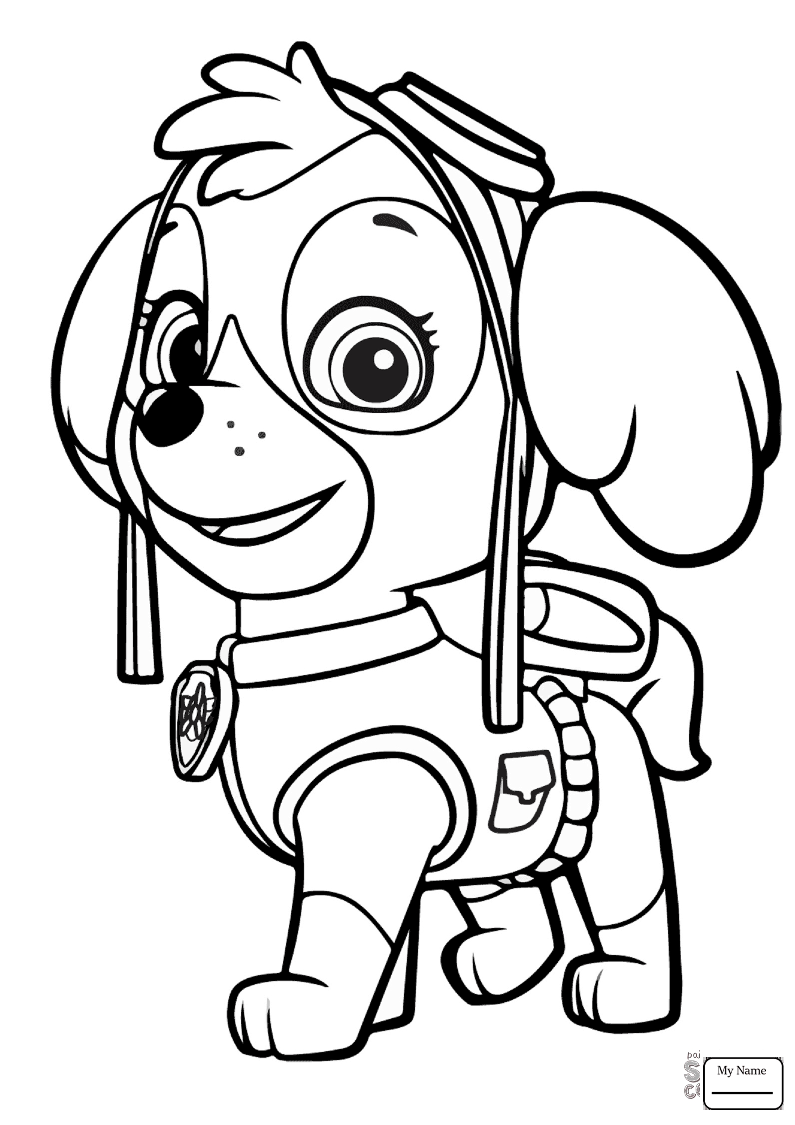 899 Cartoon Everest Paw Patrol Coloring Page for Adult