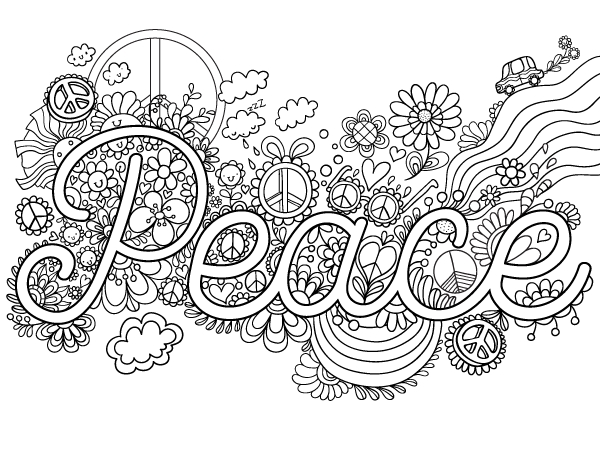 Peace Sign Coloring Pages For Adults At GetColorings Free 