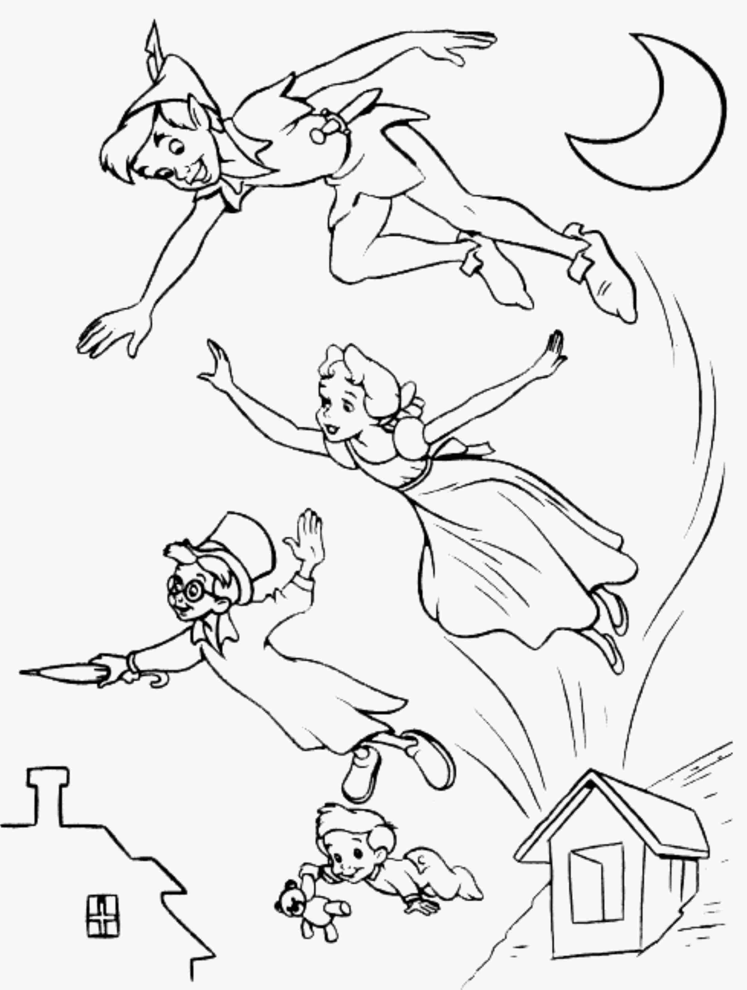 Peter Pan And Tinkerbell Coloring Pages at GetColorings.com | Free