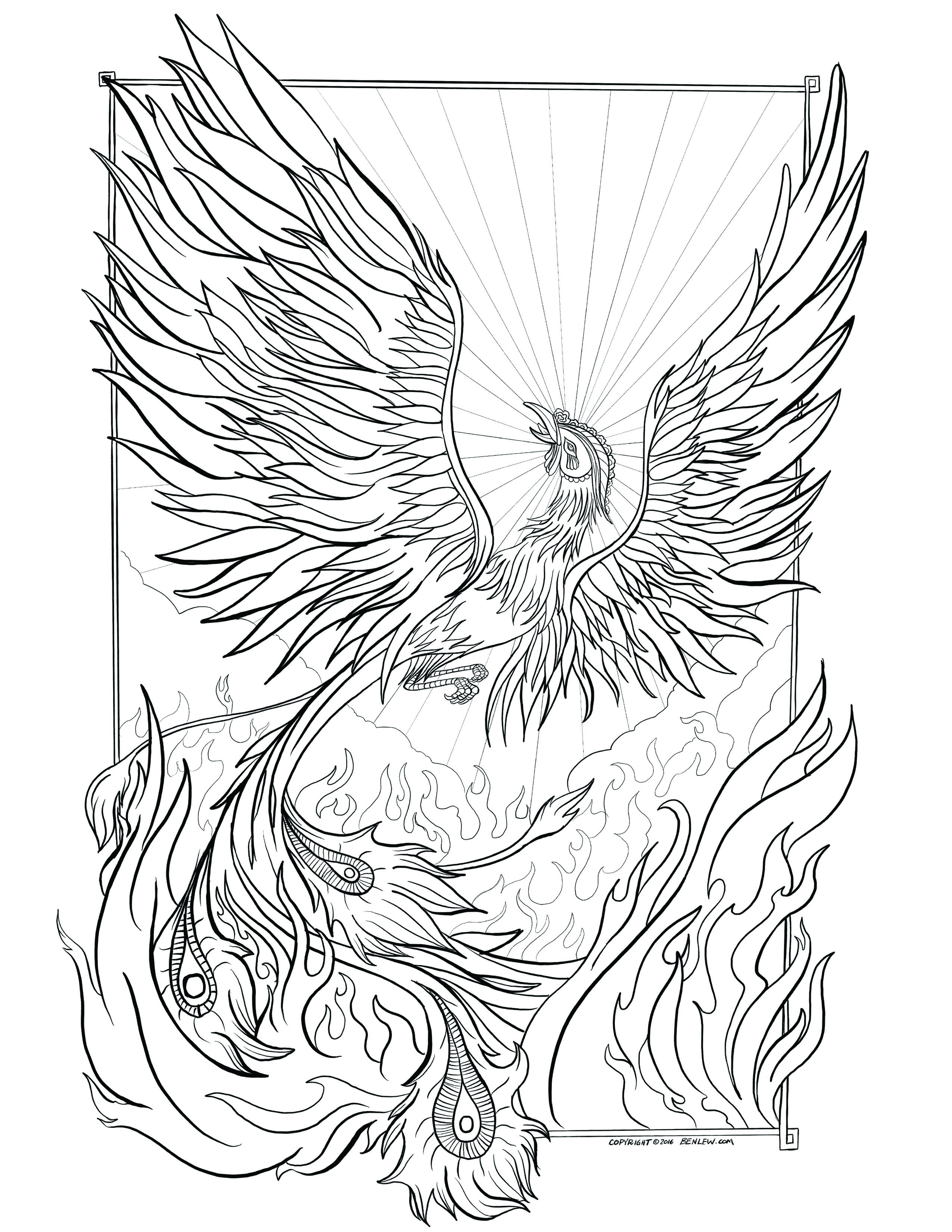 phoenix to print coloring page Phoenix coloring pages to download and print for free