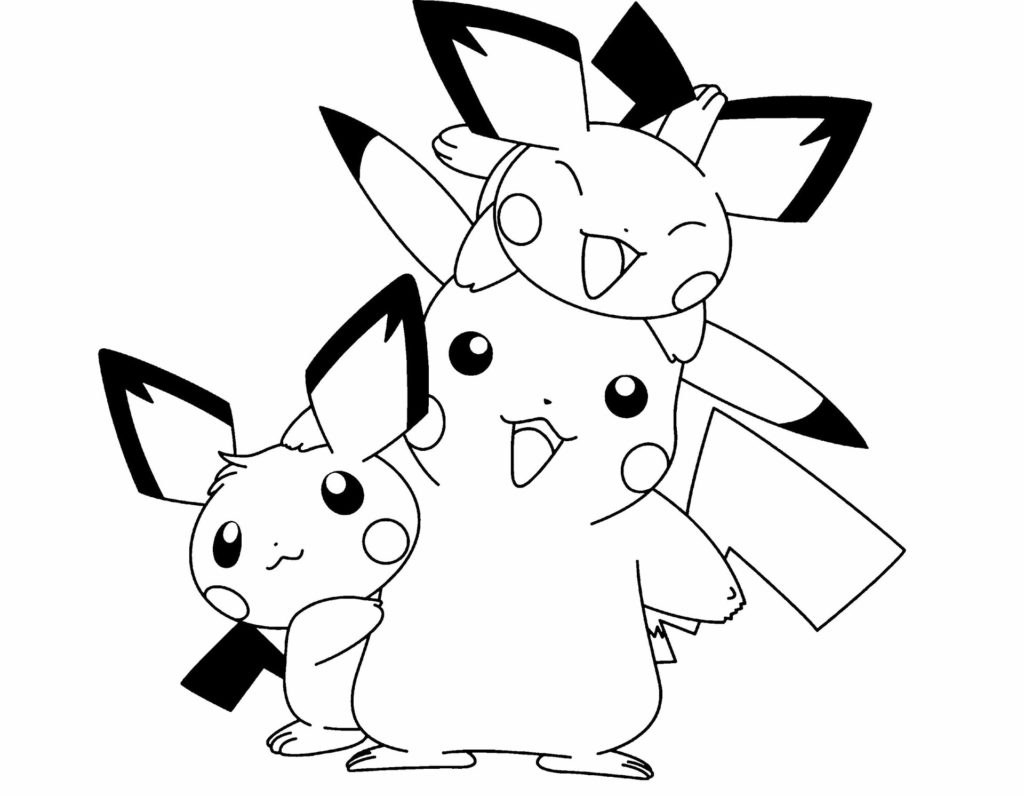 Pikachu And Pichu Coloring Pages at