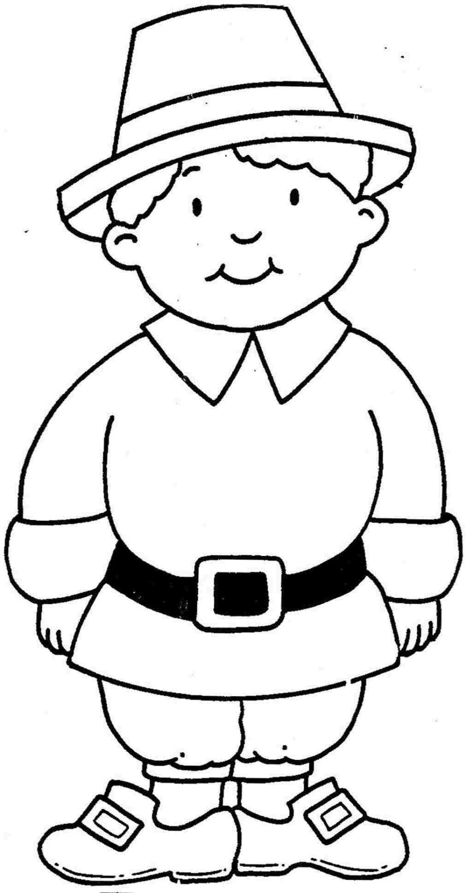 Pilgrim Lady Coloring Page