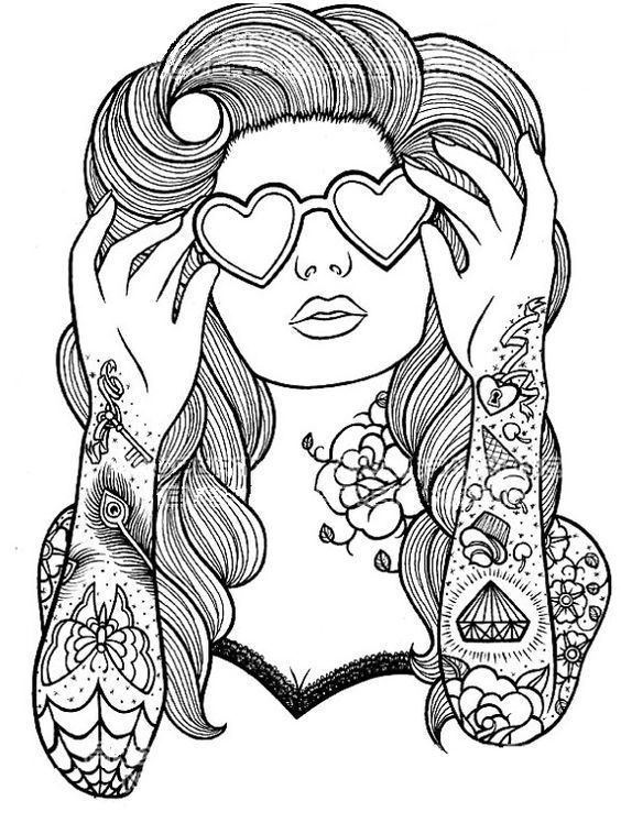 Pin Up Girl Coloring Pages at GetColorings.com | Free printable