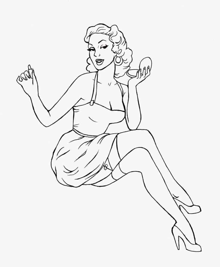printable pin up girl coloring pages