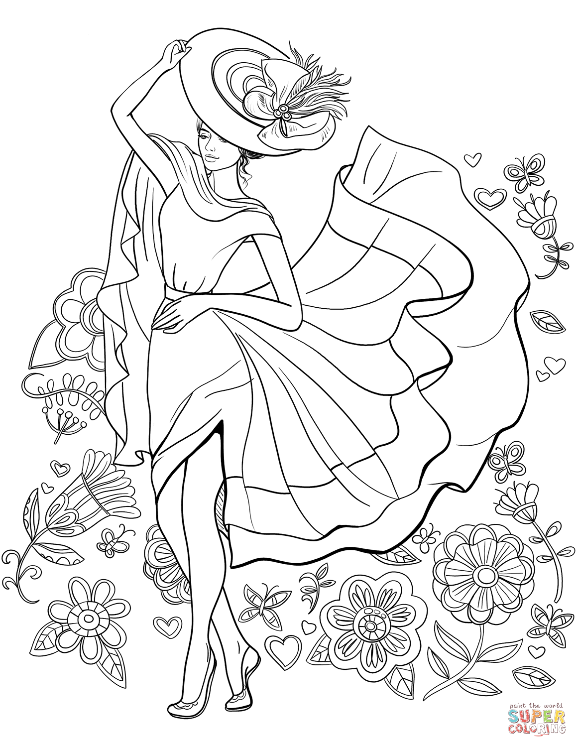 printable pin up girl coloring pages