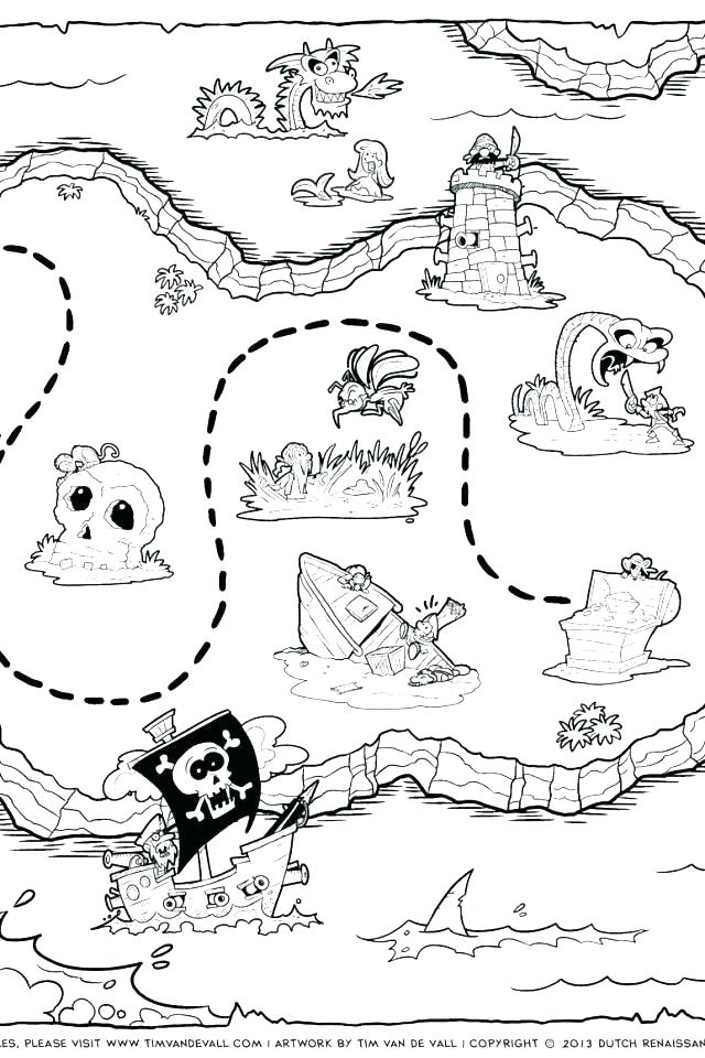 Pirate Map Coloring Page At Getcolorings Com Free Printable Colorings