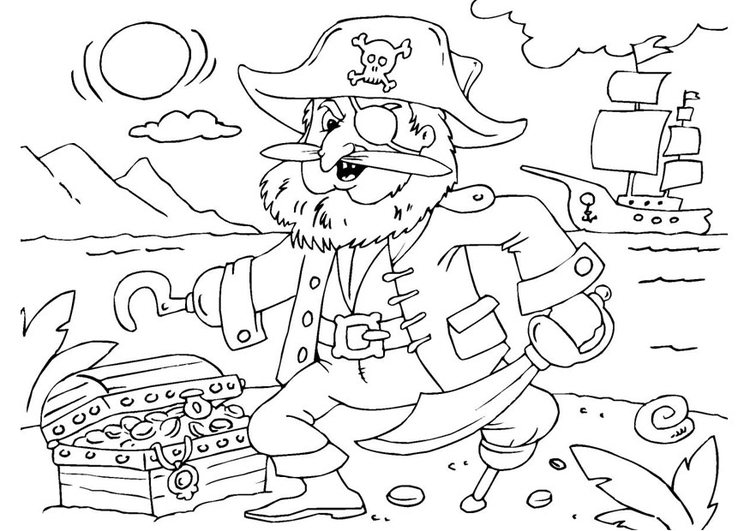 Pirate Treasure Chest Coloring Pages At Getcolorings Free