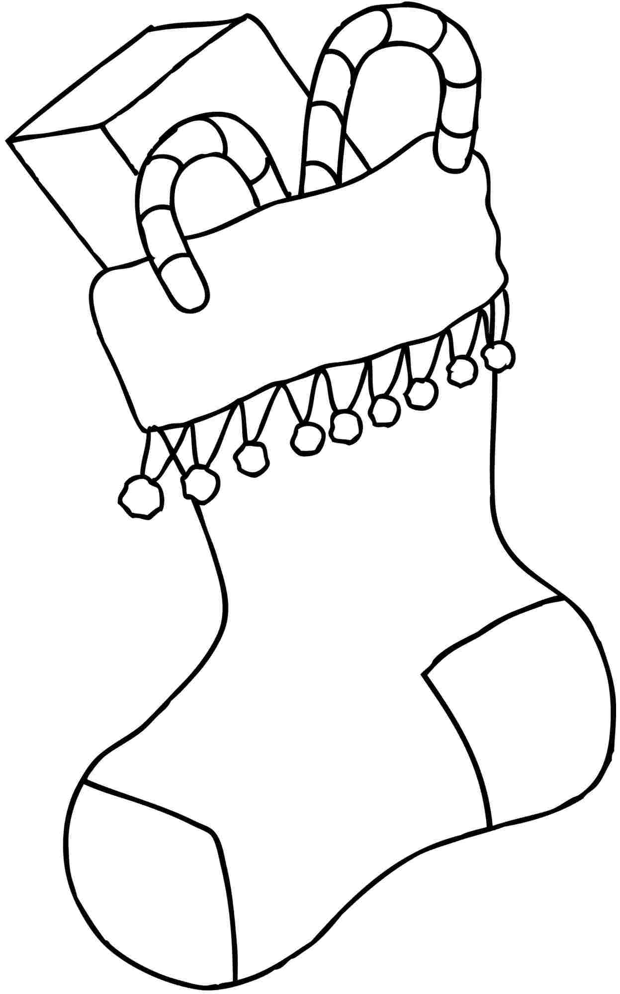 Plain Christmas Stocking Coloring Pages at Free