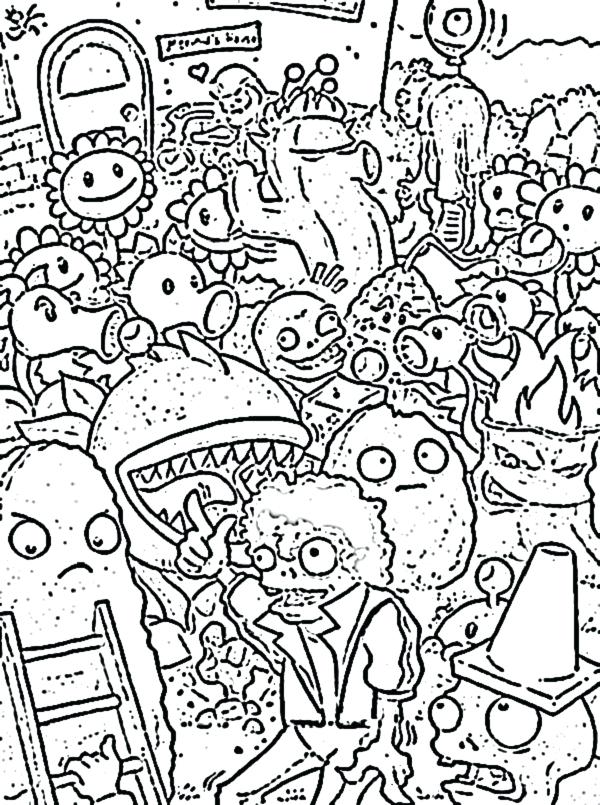 plants vs zombies 2 coloring pages cone zombie