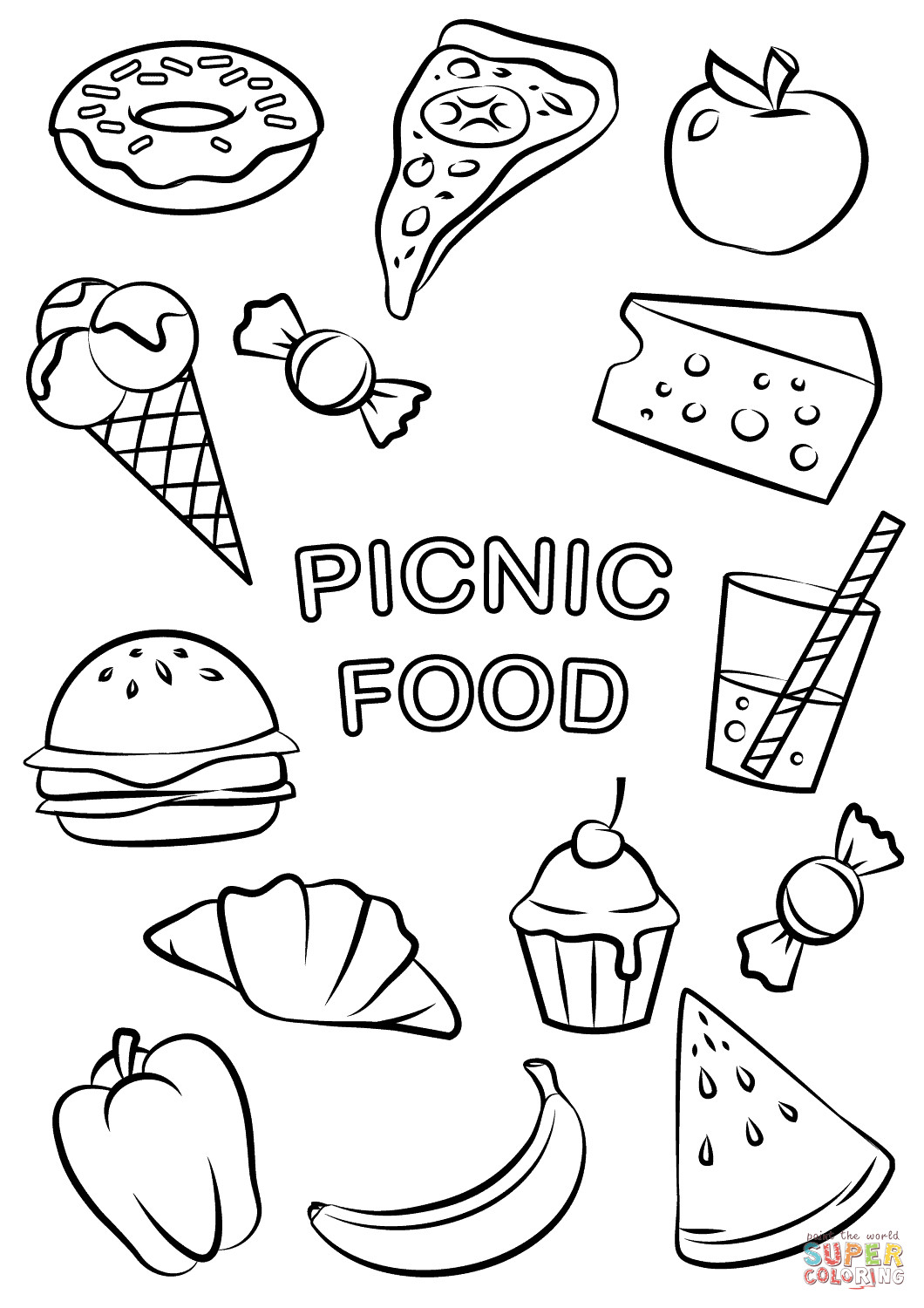 Plate Of Food Coloring Page at GetColorings.com | Free ...