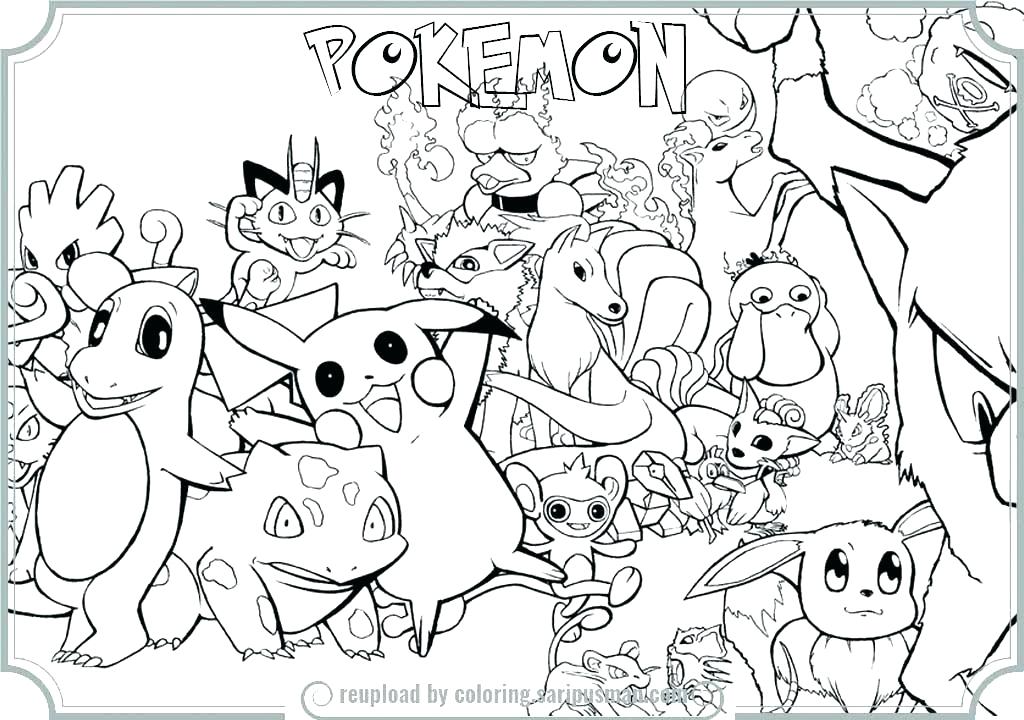 Cartoon Full Page Pokemon Coloring Pages for Kids