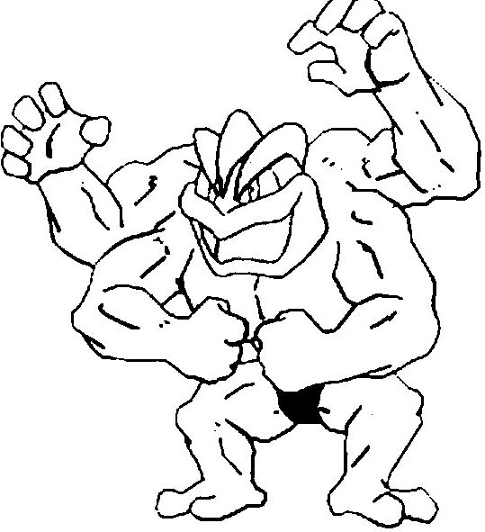 Pokemon Coloring Pages Machamp At Free Printable