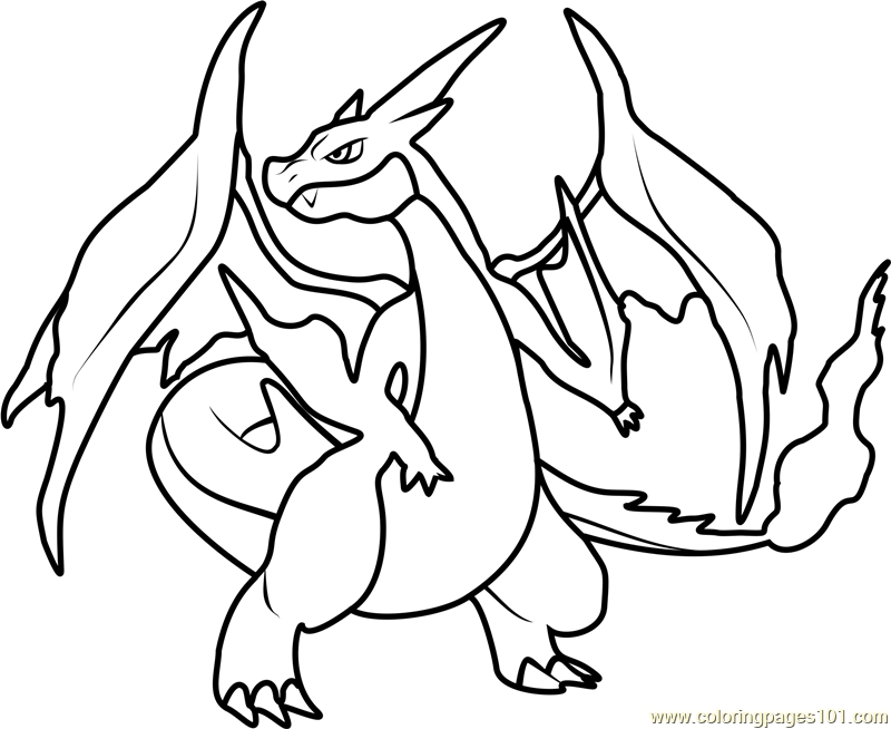 Pokemon Coloring Pages Mega Charizard X at GetColorings.com | Free