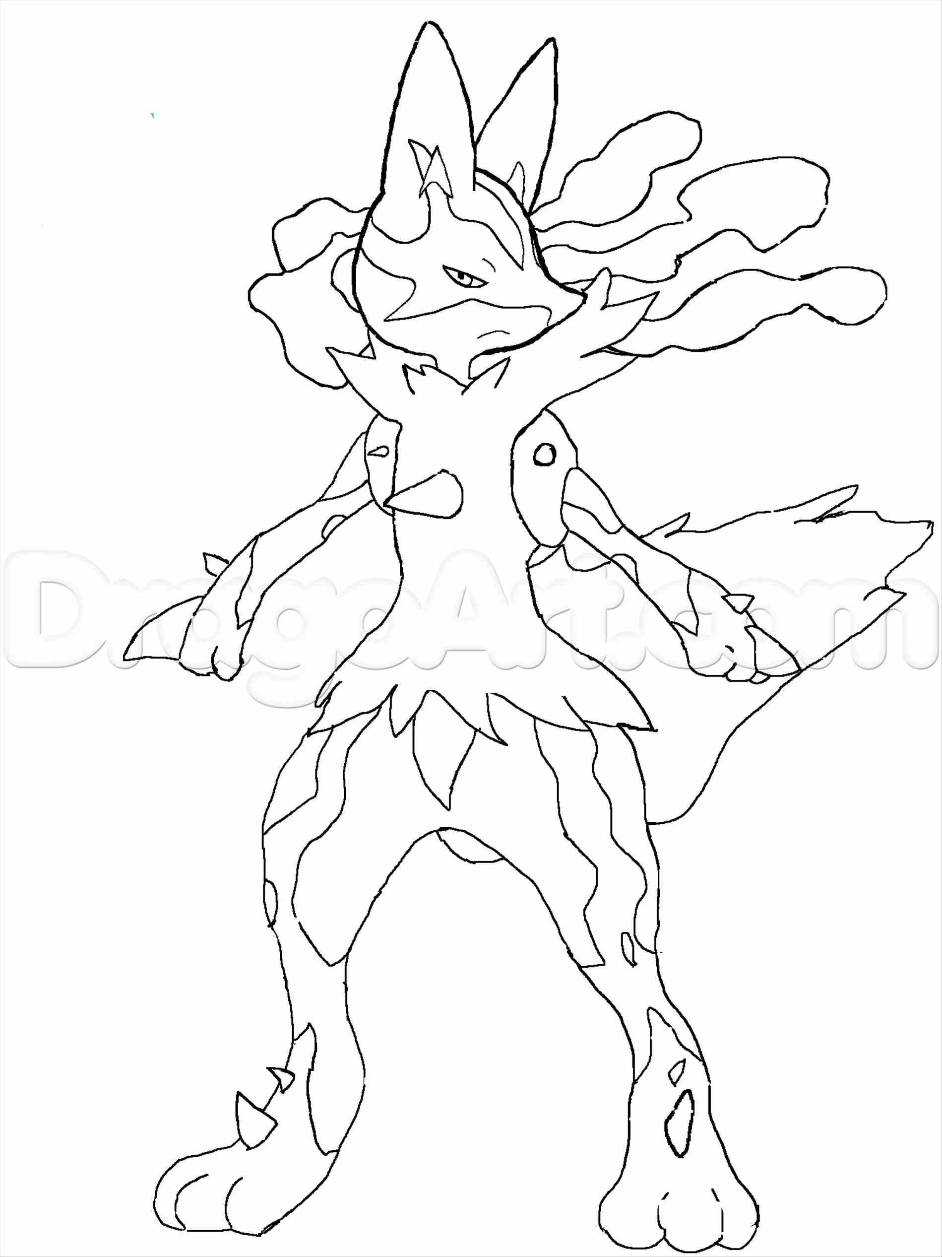 Pokemon Coloring Pages Mega Lucario At Free