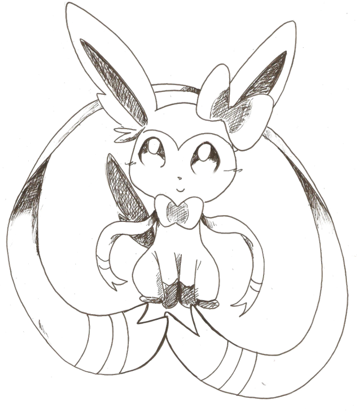 Pokemon Coloring Pages Sylveon At Free Printable