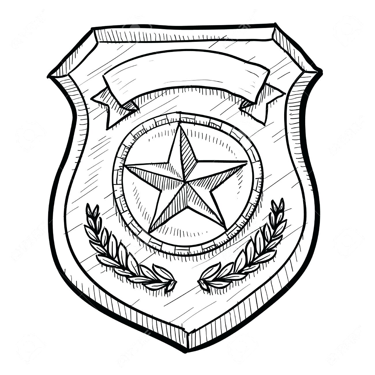 Police Badge Coloring Page at Free