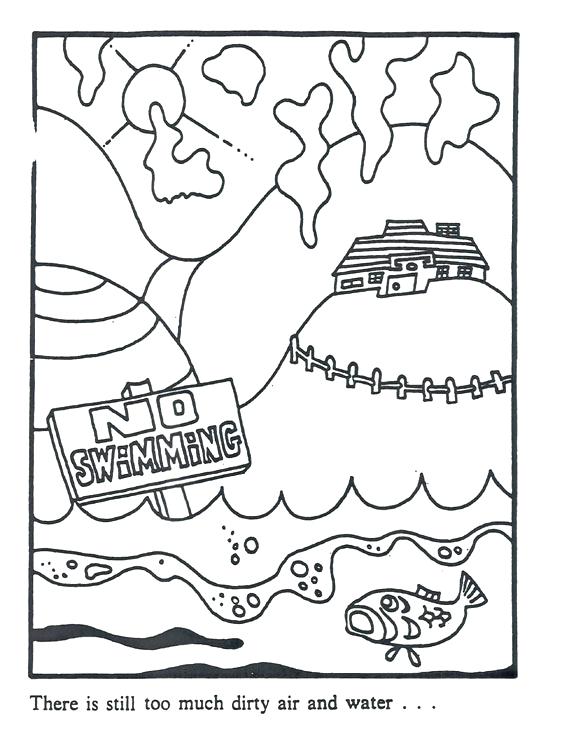 Cute Water Pollution Coloring Pages 