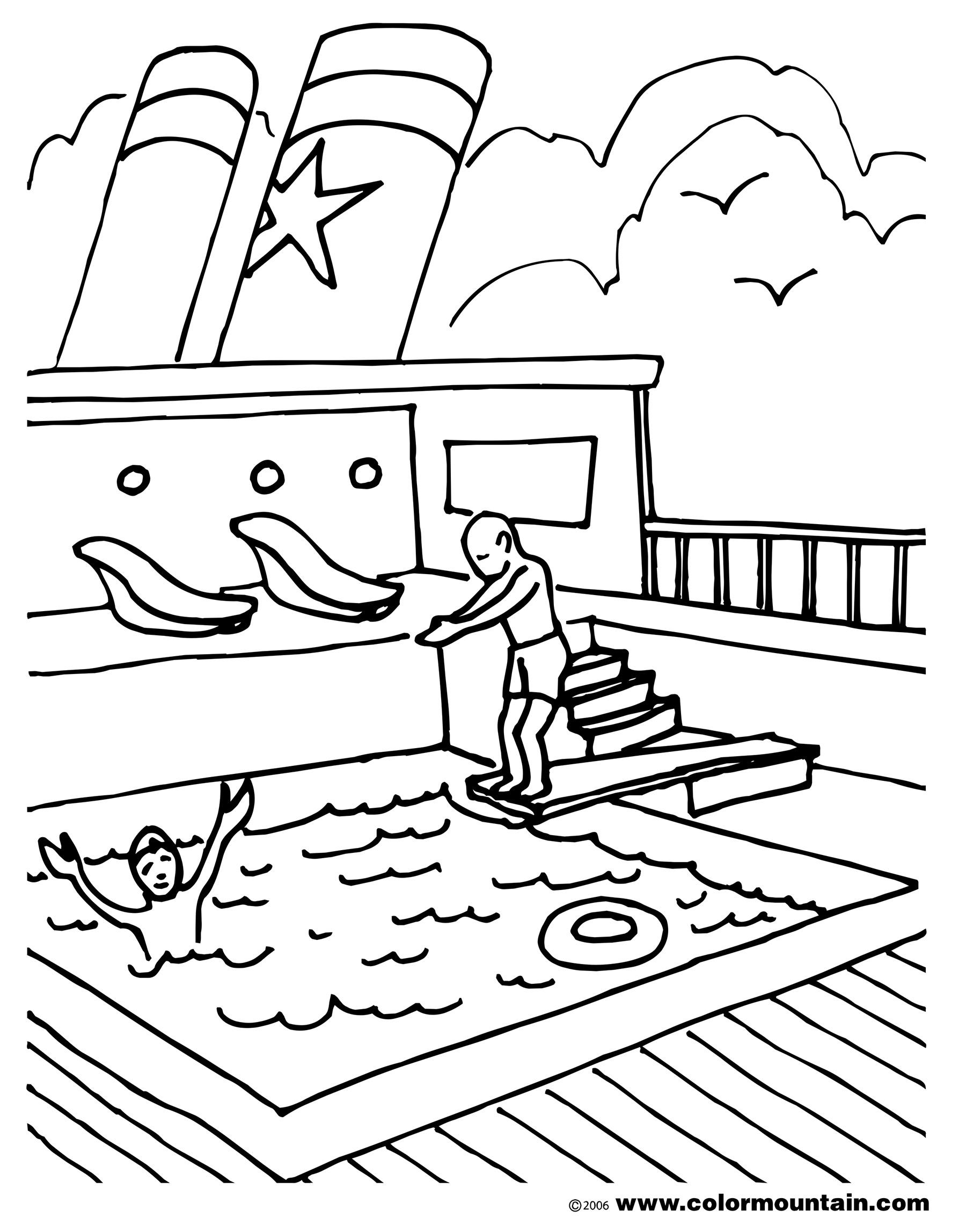 Pool Party Coloring Pages at Free