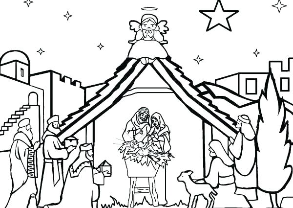Precious Moments Nativity Scene Coloring Pages at GetColorings.com
