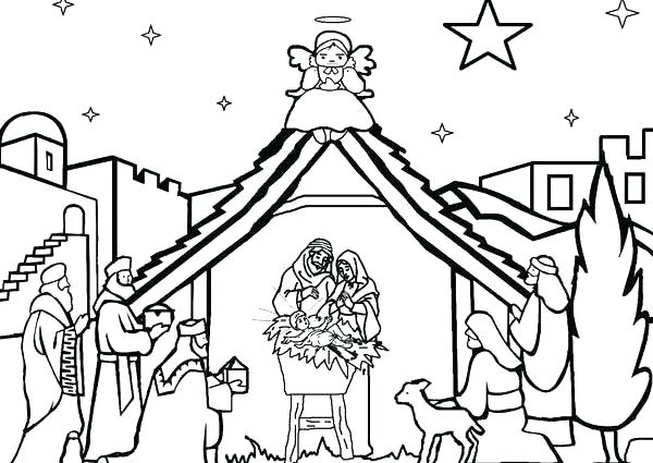 Precious Moments Nativity Scene Coloring Pages at ...