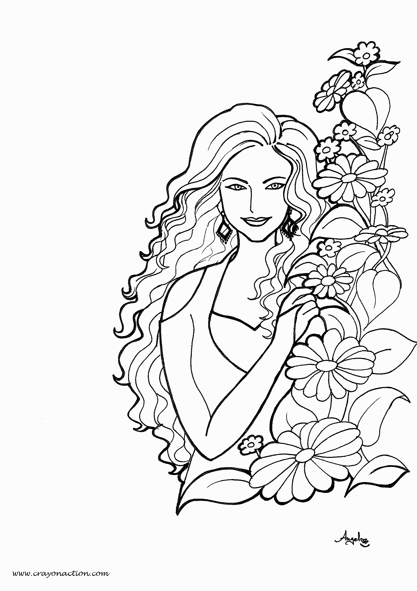 Pretty Girl Coloring Pages at GetColorings.com | Free printable