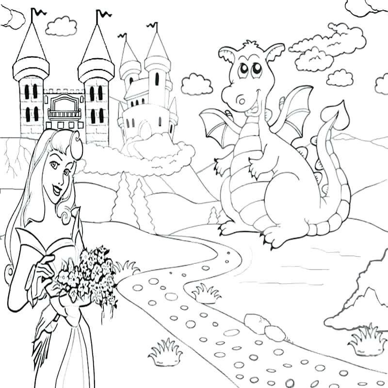 Princess And Dragon Coloring Pages at GetColorings.com | Free printable