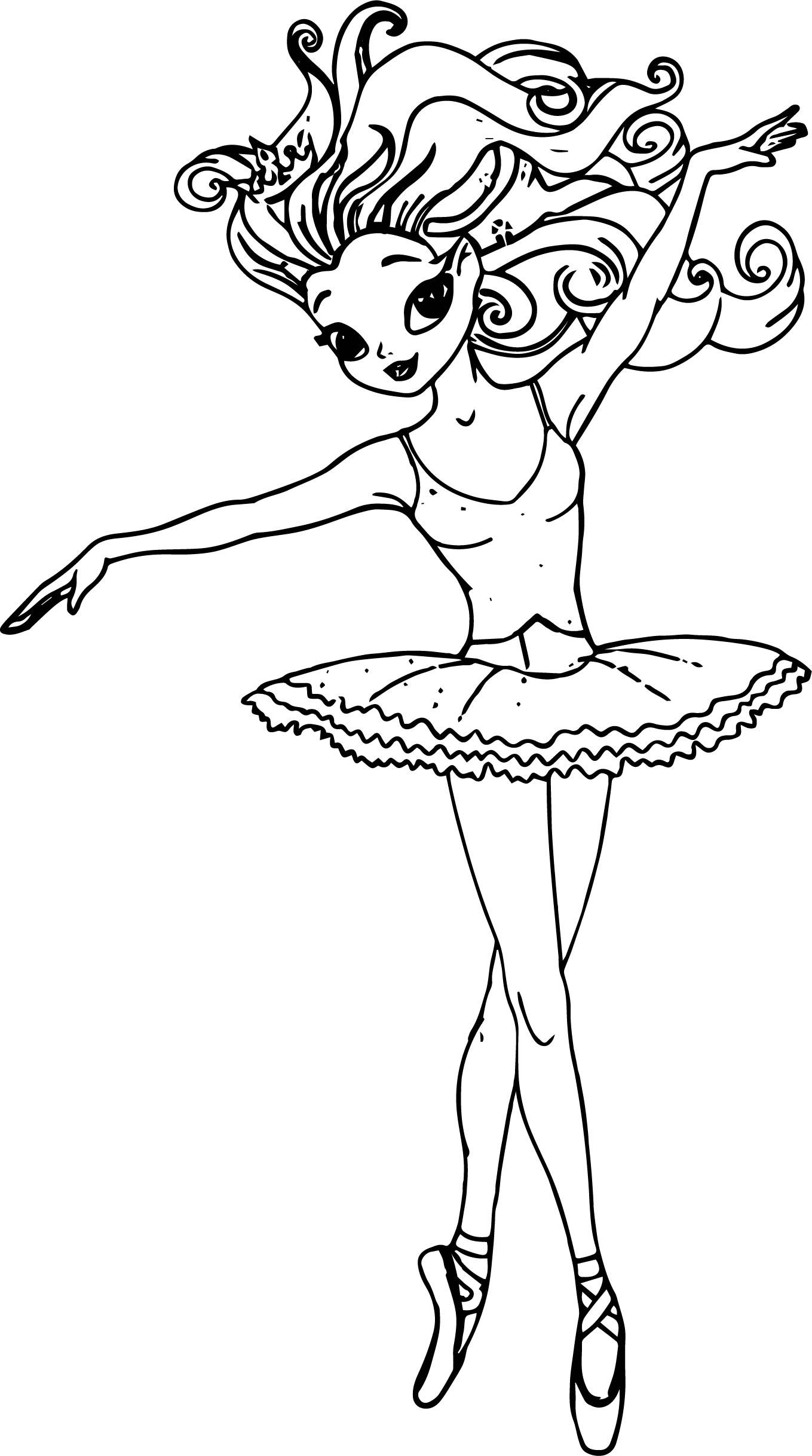 Princess Ballerina Coloring Pages at Free printable
