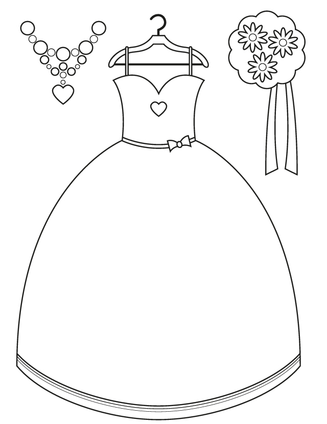 640x828 Dress Coloring Pictures Bridesmaid And Accessories Free