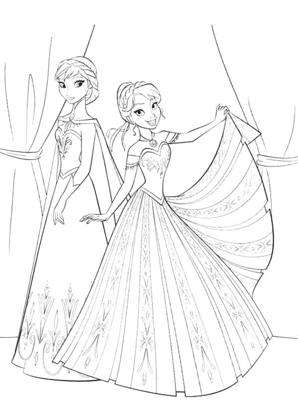 Princess Elsa And Anna Coloring Pages at GetColorings.com | Free