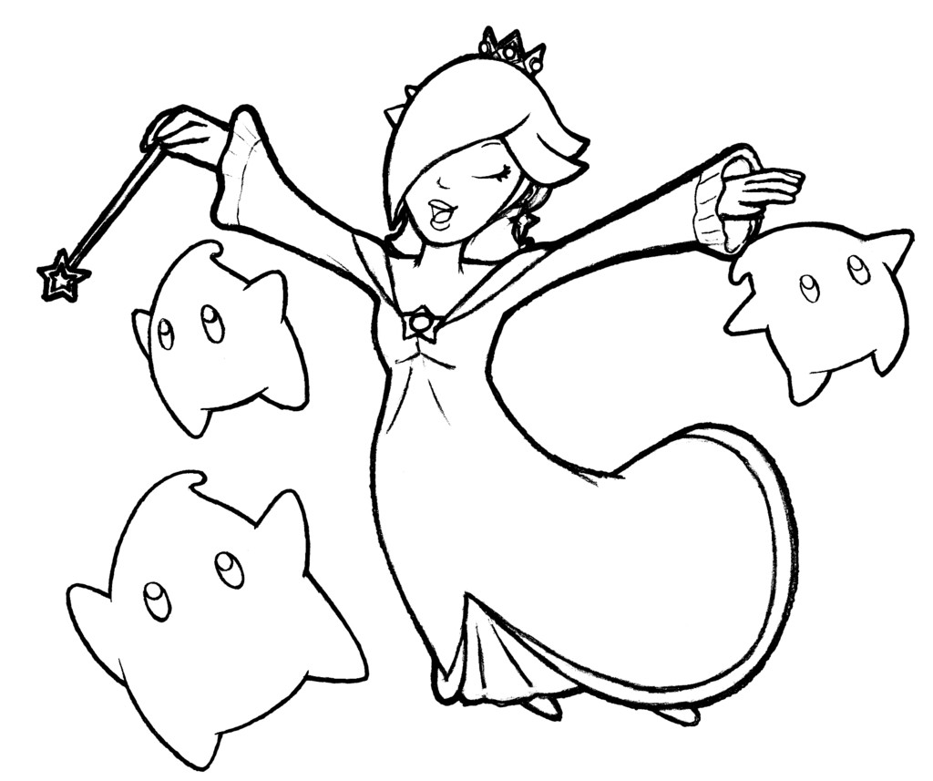 Princess Peach Daisy And Rosalina Coloring Pages at