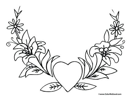 Printable Coloring Pages Of Hearts And Roses at GetColorings.com | Free