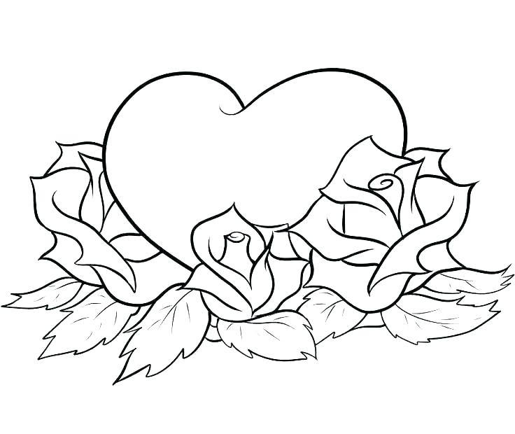 Printable Coloring Pages Of Hearts And Roses at GetColorings.com | Free