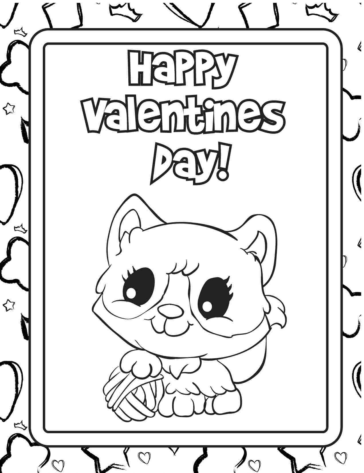 Printable Coloring Pages Valentines Day Cards at