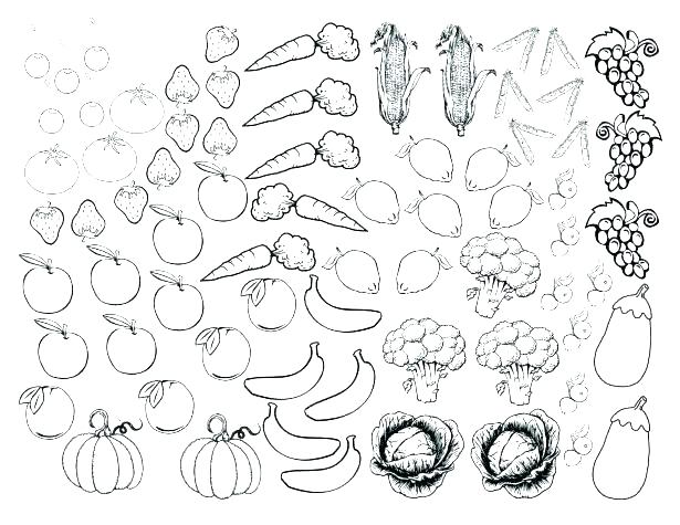 615x475 Fruit Color Pages Fruits And Vegetables Coloring Page