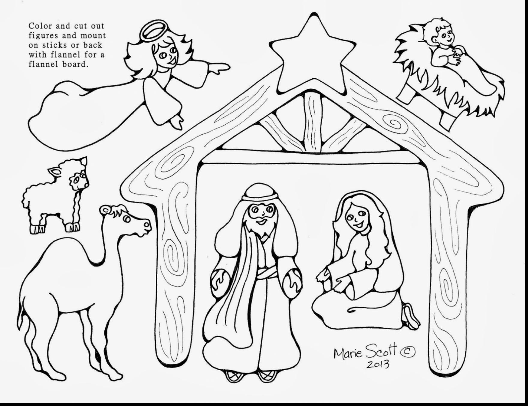 Printable Nativity Scene Coloring Pages at Free