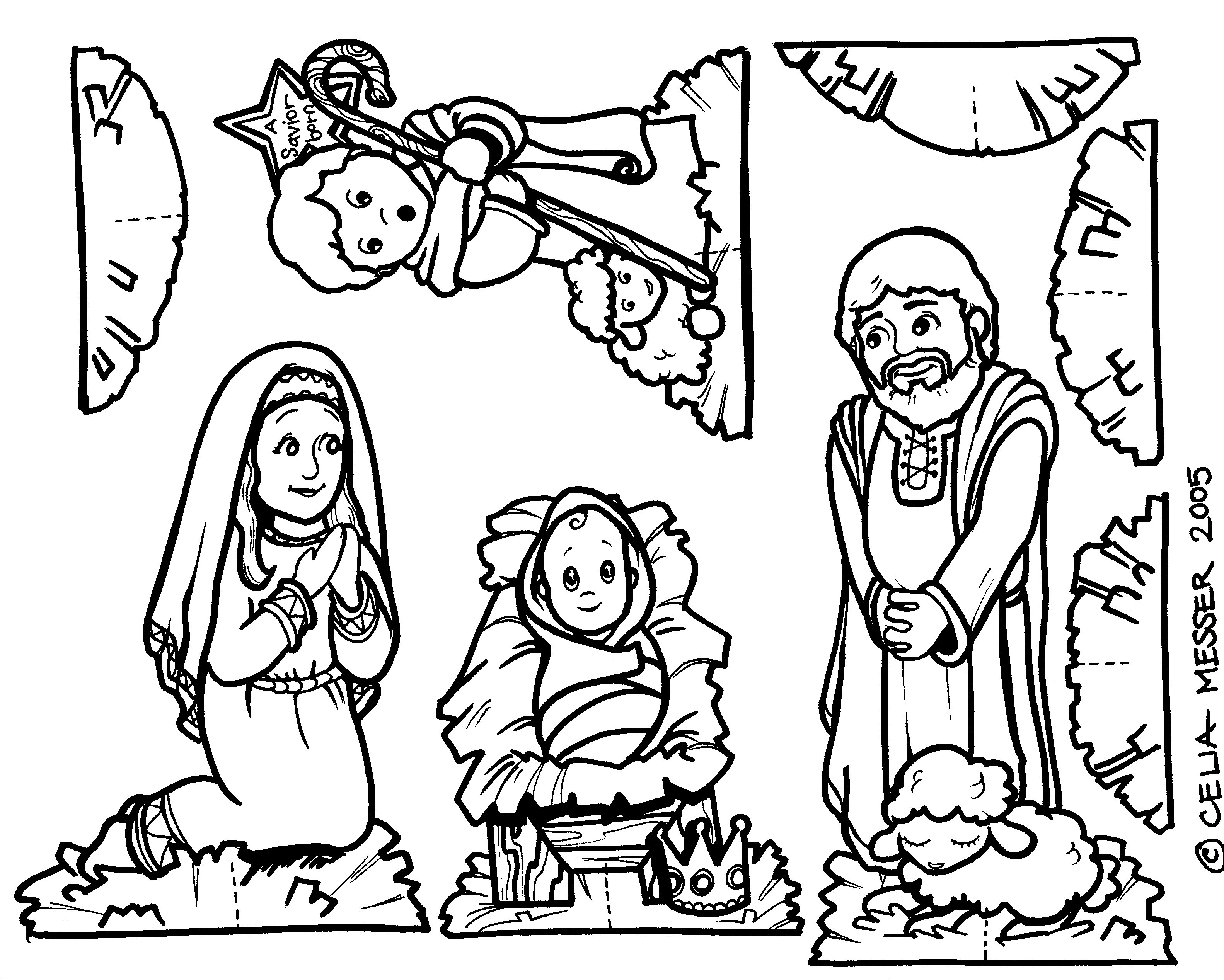 Printable Nativity Scene Coloring Pages at Free
