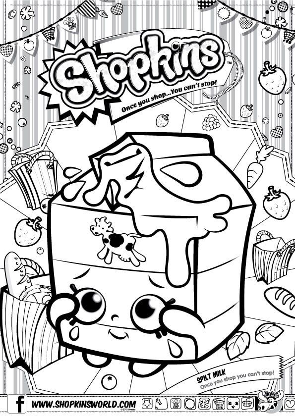 595x842 Shopkins Coloring Pages Season 1 Spilt Milk Party