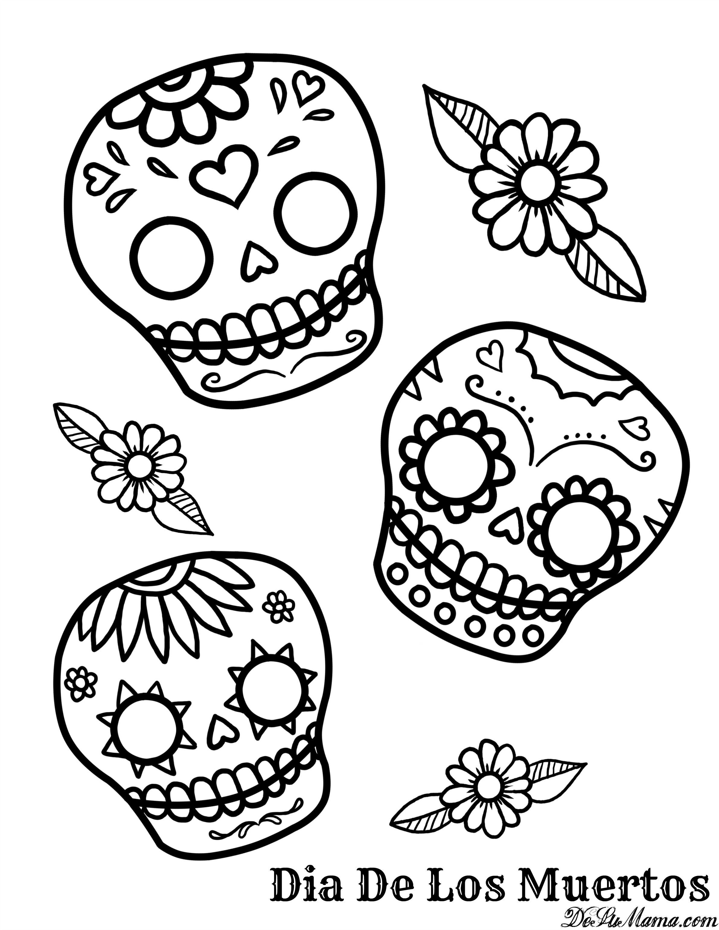Printable Sugar Skull Coloring Pages at GetColorings.com | Free