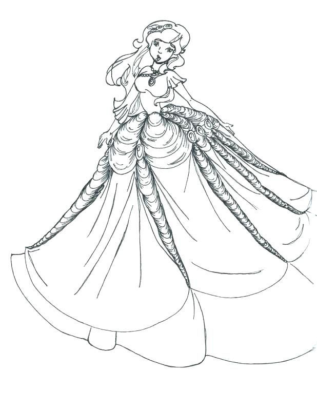 Printable Wedding Dress Coloring Pages At GetColorings Free