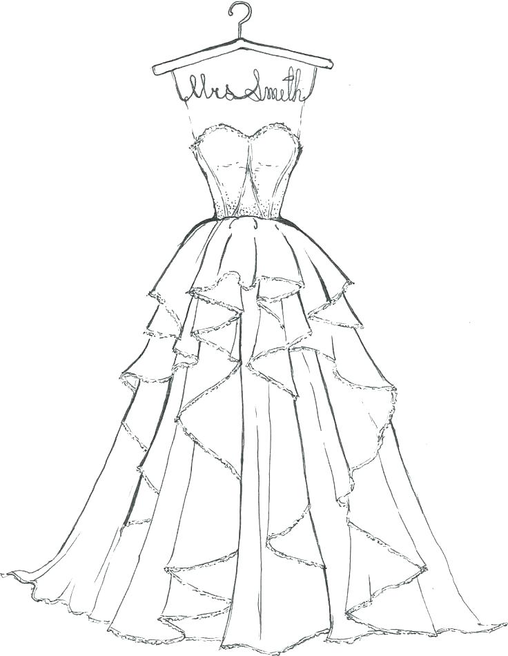 Prom Dress Coloring Page