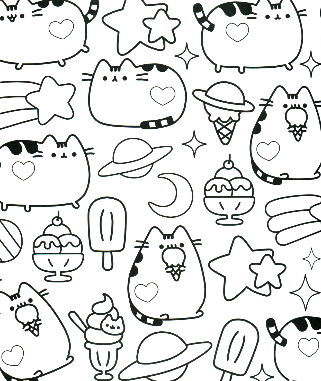 Pusheen Coloring Pages at Free printable colorings