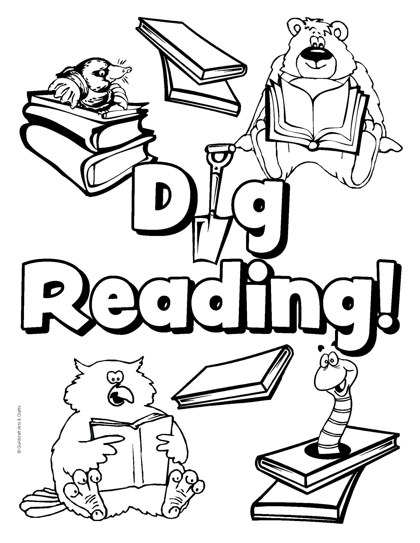 Reading · Literacy Coloring Pages And Printable Activities