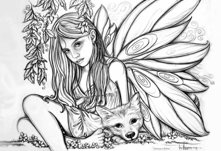 Realistic Fairy Coloring Pages at GetColorings.com | Free printable