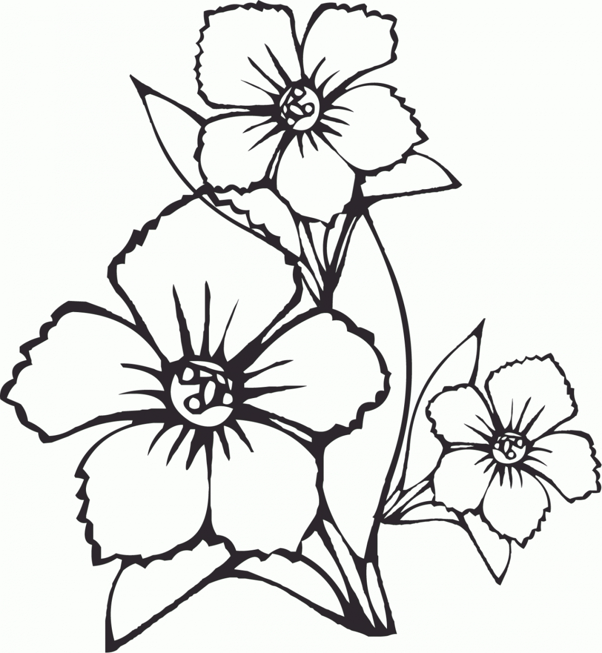 Realistic Flower Coloring Pages At Getcolorings.com | Free Printable
