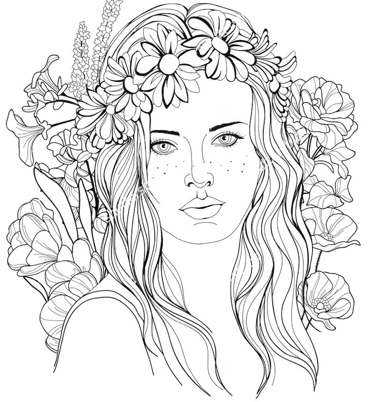 pretty girl realistic girl coloring pages