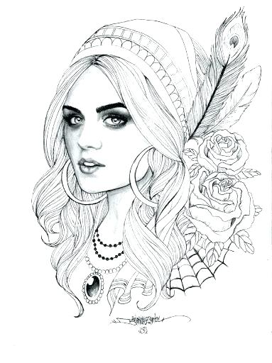 Realistic Girl Coloring Pages at GetColoringscom Free