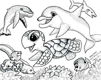 View Realistic Sea Animal Coloring Pages Pics - COLORIST