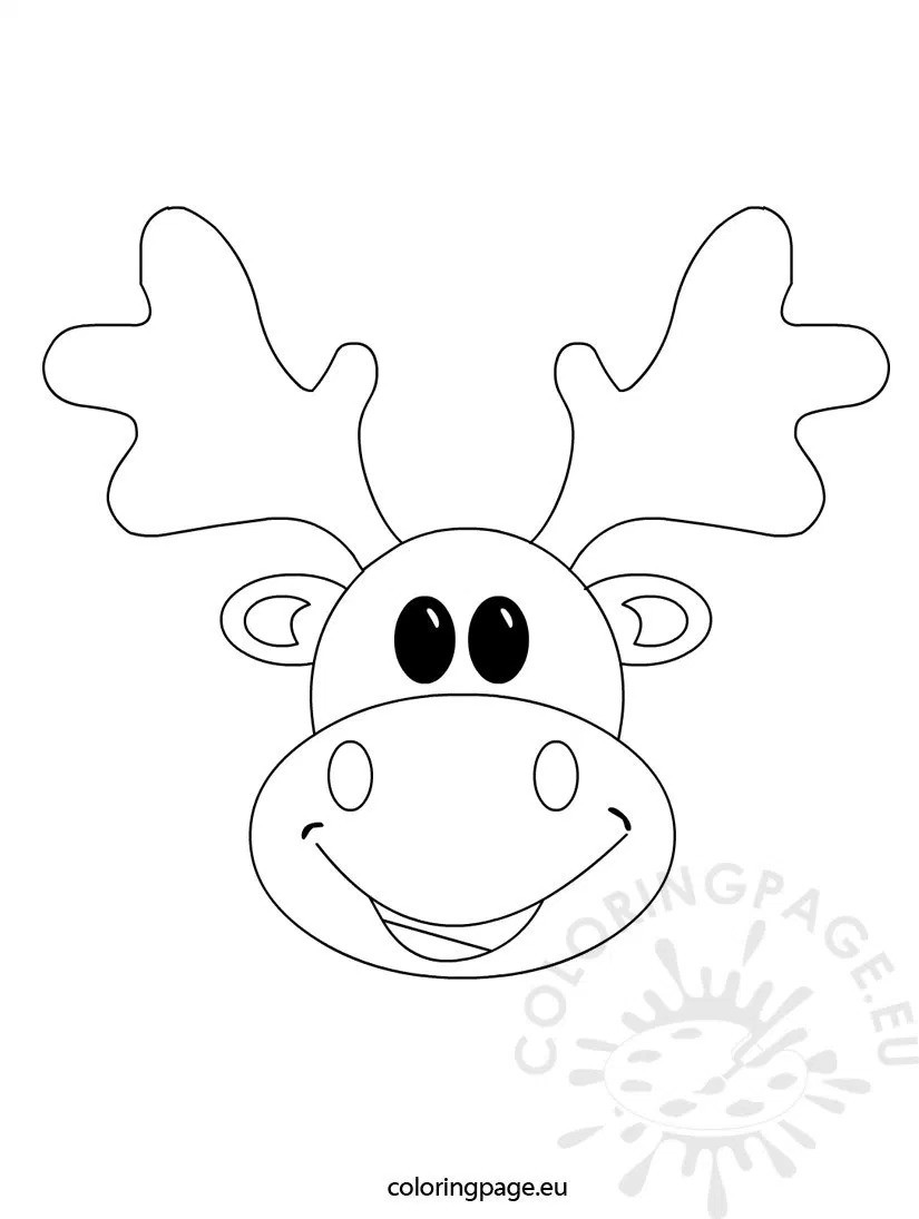 Reindeer Face Coloring Pages at Free